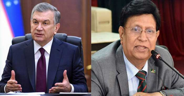 Uzbekistan President Shavkat Mirziyoyev and Bangladesh Foreign Minister Dr Momen