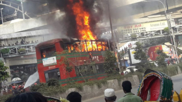 মিরপুরে বিআরটিসি বাসে আগুন