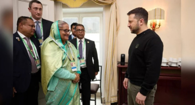 শেখ হাসিনার সঙ্গে বৈঠকের পর জেলেনস্কির টুইট