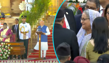 শপথ নিলেন নরেন্দ্র মোদি, অনুষ্ঠানে যোগ দিলেন শেখ হাসিনা শপথ নিলেন নরেন্দ্র মোদি, অনুষ্ঠানে যোগ দিলেন শেখ হাসিনা